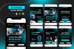 Blue Contrast AI Assistant instagram Carousel Post