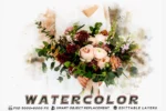 Watercolor Wedding Photo Effects PSD - Image 6