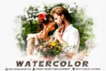 Watercolor Wedding Photo Effects PSD - Image 2