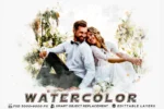 Watercolor Wedding Photo Effects PSD - Image 4