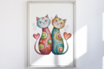 Quirky Valentine Cats PNG - Image 3